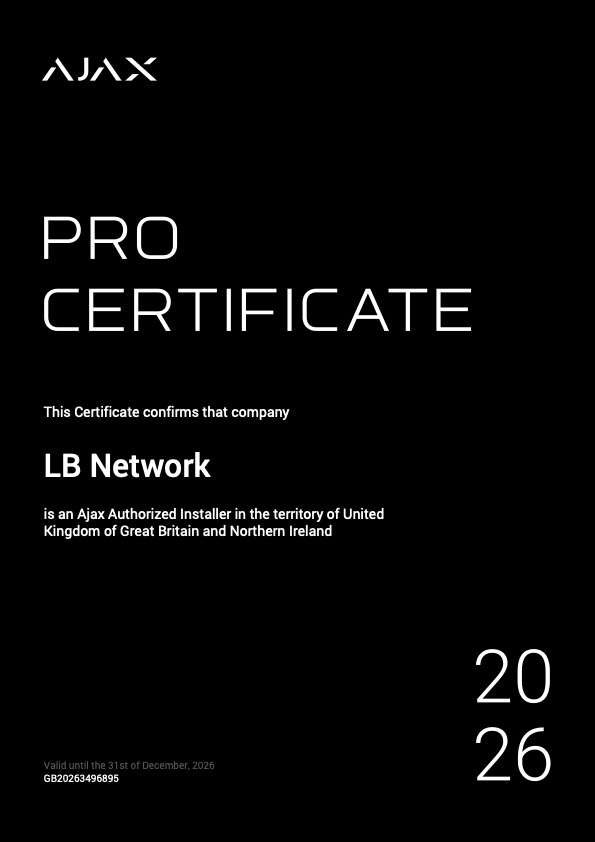 Ajax Authorised Certificate Ajax Authorised Certificate - LB Network