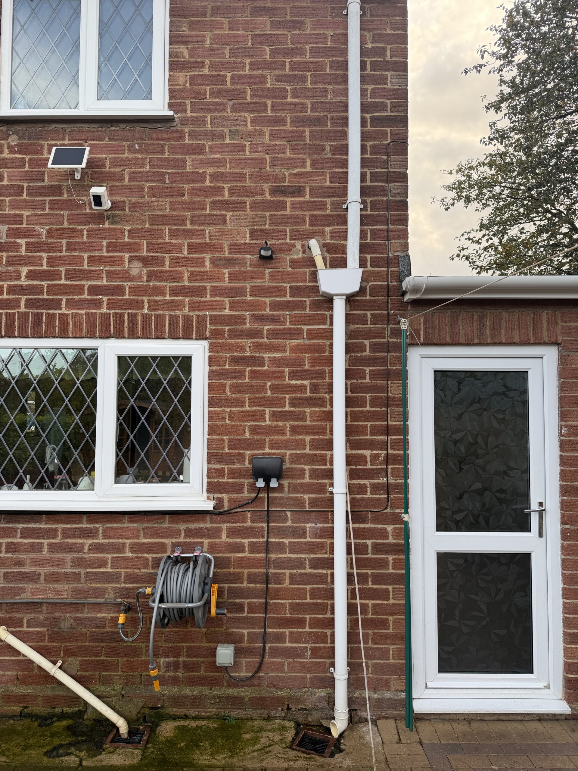 Neat external cable route around the house