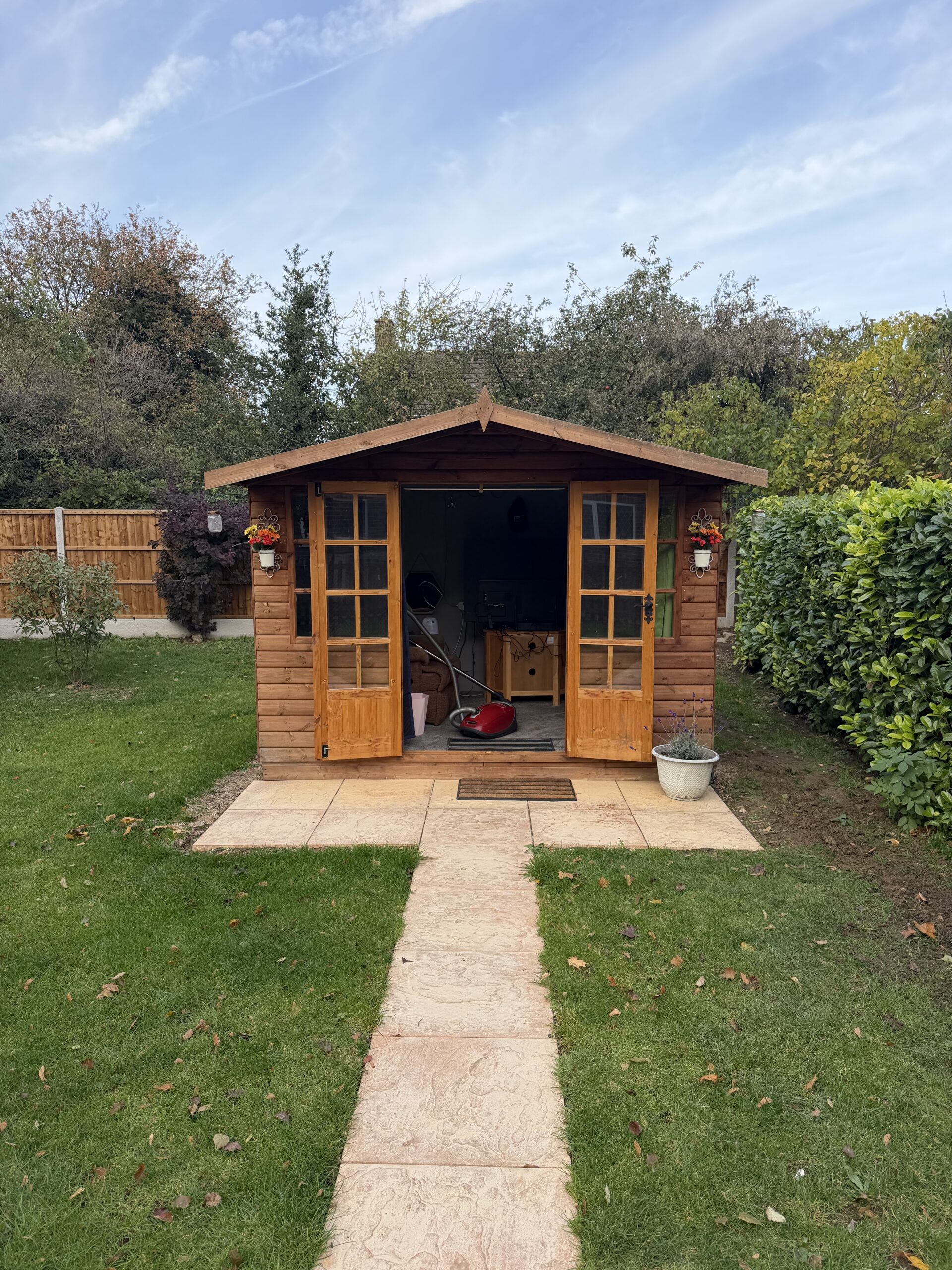 Completed garden summer house connected to the home network